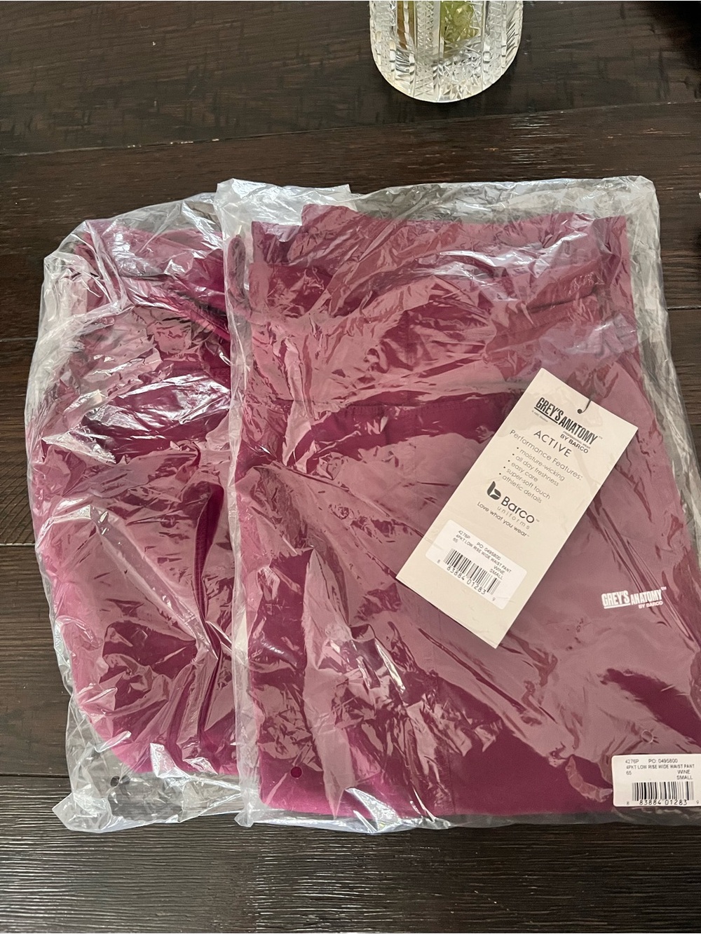 Grey's Anatomy Barco Active Scrub Top and pants - Wine Plum x 2 sets of scrubs